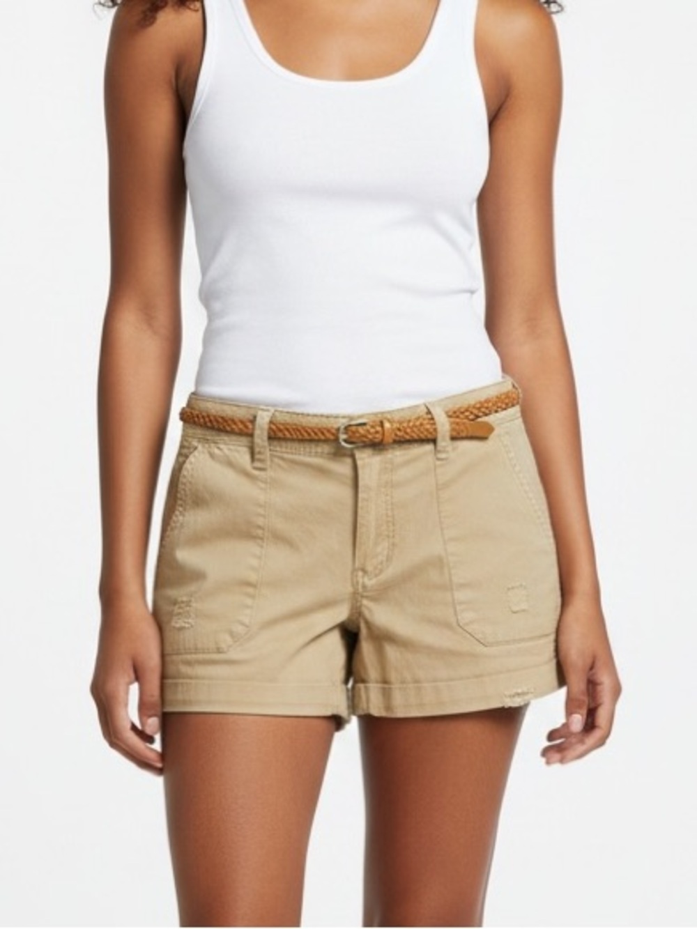 Women's Tan Cargo Shorts